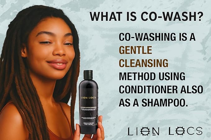 Lion Locs Shampoo and Conditioner for Dreads, Sisterlocks, Locks, & Dreadlocks | Lightweight Vegan Co Wash (8oz)
