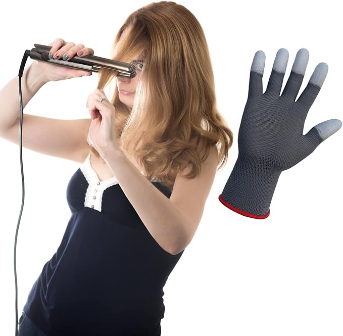 professional heat resistant glove for hair styling heat lock curling.1 pair. One Size Fit All.