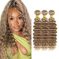 Ash Blonde Bundles Human Hair Color #22 Deep Wave Bundles 24 26 28 Inch Niegmeag Brazilian Virgin Soft and Silky Remy Hair Extensions Ash Blonde Deep Wave Bundle