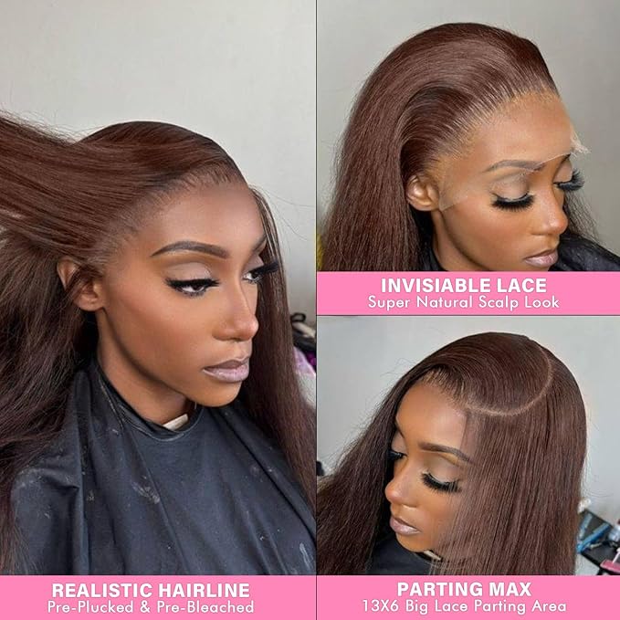 WOWANGEL 13x6 HD Lace Front Wigs Human Hair Body Wave Pre Plucked SKINLIKE 0.1mm Extremely Thin Real HD Lace Front Wigs 250% Density Glueless Human Hair Wigs for Women 16 Inch