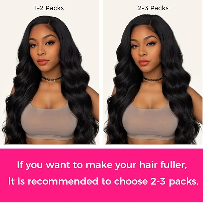 Lashey Seamless Clip in Human Hair Extensions - #1 Jet Black Body Wave 14 Inch PU Weft - 7pcs 110g Natural Real Hair for Women