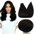 Full Shine Seamless Tape in Hair Extensions Human Hair 18 Inch Invisible Tape in Extensions Natural Real Hair Extensions Tape in Color Off Black 1B Remy Human Hair Extensions 20 Pcs for Party 50 Gram