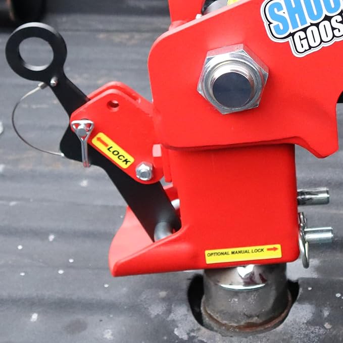 Shocker 30K Gooseneck Surge Air Hitch & Shift Lock Coupler for 2-5/16" Ball, Round Multi-Fit Stem