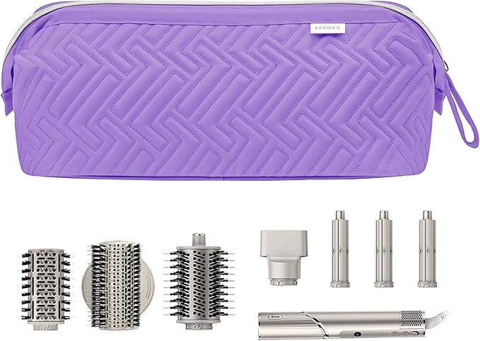 Leudes Hair Tools Travel Bag for Shark Flexstyle Carrying Case Portable Shark Hair Air Wrap Dryer Case Waterproof Dustproof Flat Curling Iron Travel Organizer (Purple)