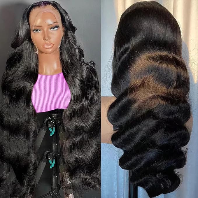 13x6 Body Wave Lace Front Wigs Human Hair Pre Plucked 200% Density HD Lace Front Wigs Human Hair for Women 10A Glueless Wig 26 Inch