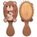 Mini Toddler Hair Brush Detangler Brush Kids Detangling Hairbrush Soft Massage Comb Small Travel Hair Brush for Thick Curly Thin Long Short（Brown）