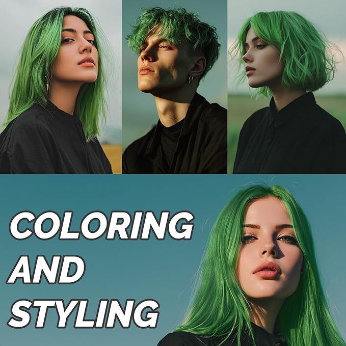 SOVONCARE Green Temporary Hair Color Wax Washable Hair Dye for Men & Women, All-Day Hold Disposable Hair Styling Clays for Party, Cosplay & Daily 4.23 oz