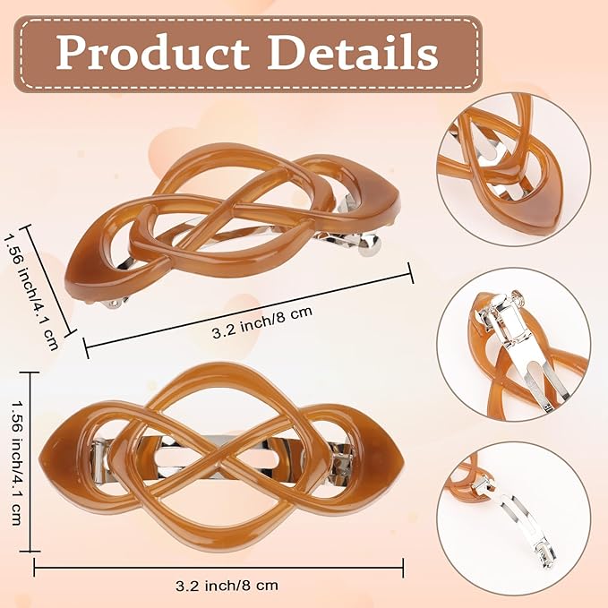 Hair Barrettes for Women 4packs Glossy Hair Clips French Hair Barrette Clip for Girls Vintage Hair Clips for Thick Thin Long Short Hair Stylish Hair Accessories for Women Girls
