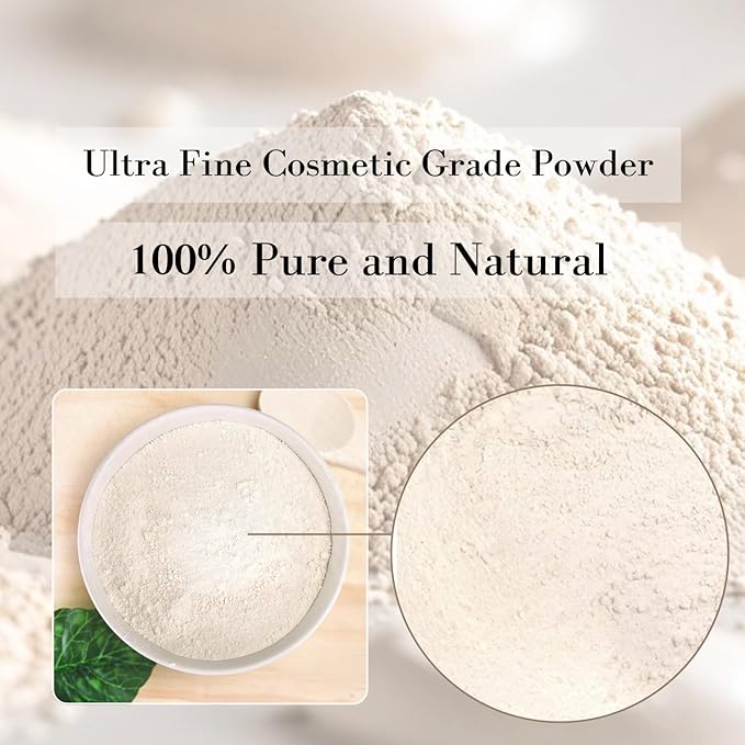 ClearLee Kaolin Clay Cosmetic Grade Powder - 100% Pure Natural Powder - Great For Skin Detox, Rejuvenation, and More - Heal Damaged Skin - DIY Clay Face Mask (2 LB)