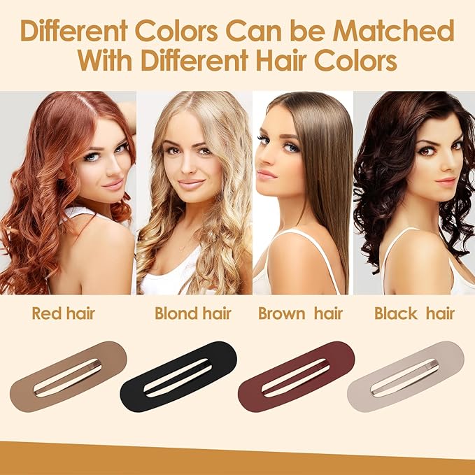 Small Flat Hair Clips for Women Lay Down Clips for Thin Hair Accessories 2.16 Inch 8pack