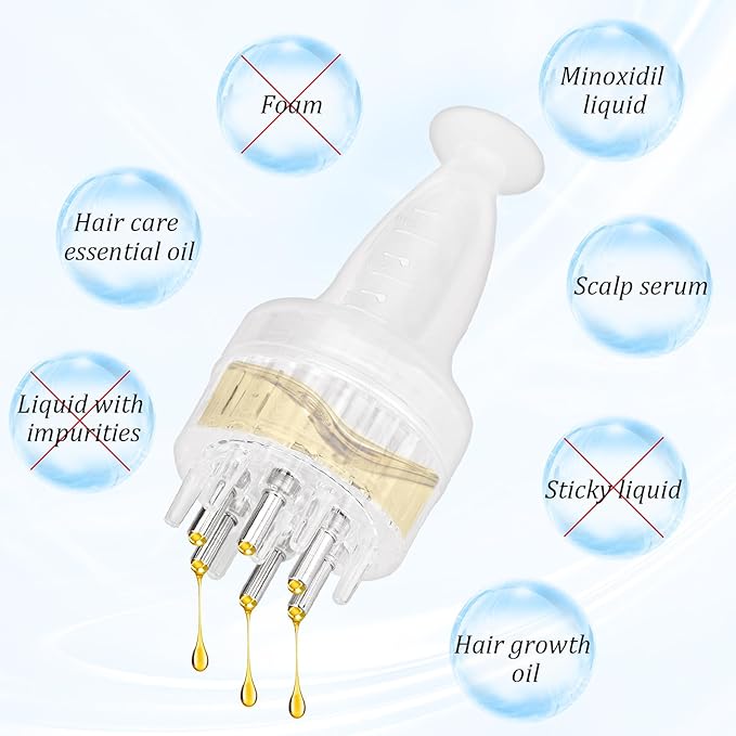 Hair Oil Applicator for Scalp,Minoxidil Applicator, Hair Bottle Applicator,Scalp Applicator Comb Applicator and Massager in One,Transparent Comb Brush Tool, Suitable for Men and Women
