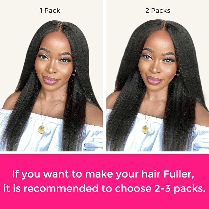 Lashey Clip in Hair Extensions Real Human Hair 110g Kinky Straight Seamless Clip in Hair Extensions Natural Black 22 Inch Human Hair with Invisi Edge for Black Women