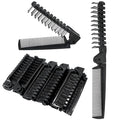 Folding Comb, 24PCS Travel Hair Brush and Comb Set, Portable Foldable Plastic Hairdressing Tools, Anti-Static Hair Comb, Double Headed Hair Brush for Men Women (Black)