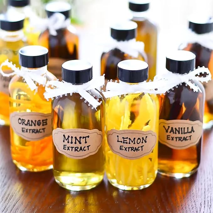 DIDITIME 12 Pack 2 oz Small Clear Glass Bottles with Lids & 2 Funnels - 60ml Boston Round Sample Bottles for Potion, Juice, Ginger Shots, Oils, Whiskey, Wellness Shots, Mini Travel Bottles