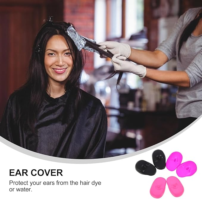 3 Pairs Earmuffs Silicone Ear Dryer Ear Protectors for Hairdressing Hair Perm Dye Highlight