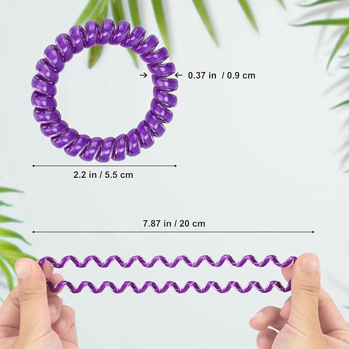 JessLab Spiral Hair Ties for Women, 10-Pack Traceless No-Damage Ponytail Holders, Coils Hair Bands for Girls, Assorted Colors