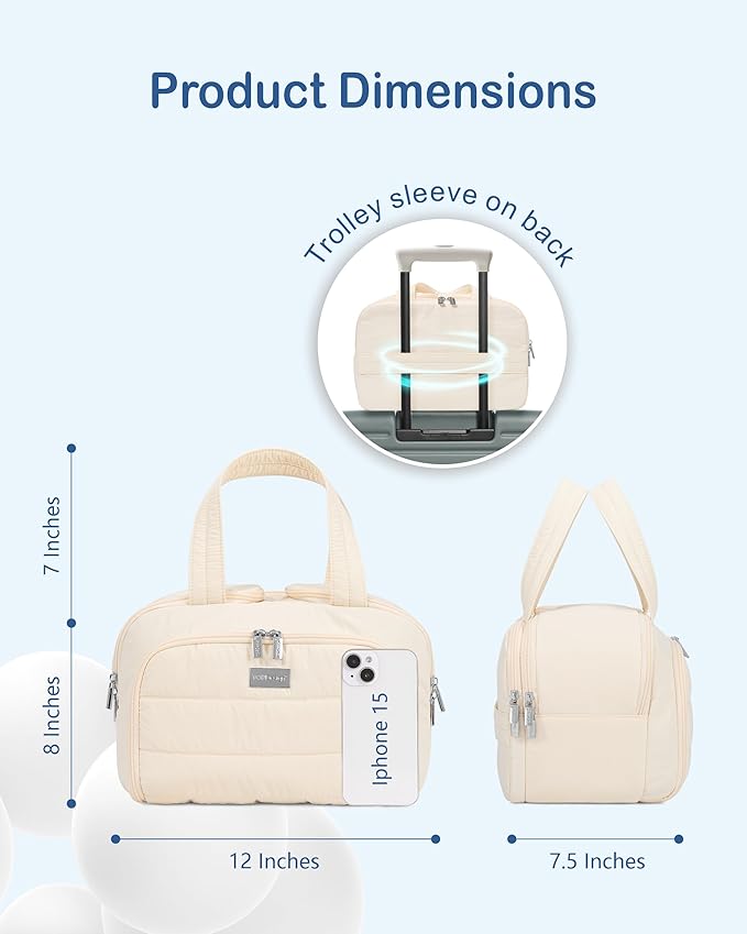 TOPDesign Travel Toiletry Bag for Women, Puffer Large Toiletry Bag, Lightweight Cosmetic Makeup Organizer with Handle for Traveling, Accessories, Essentials, Toiletries (Yoga)