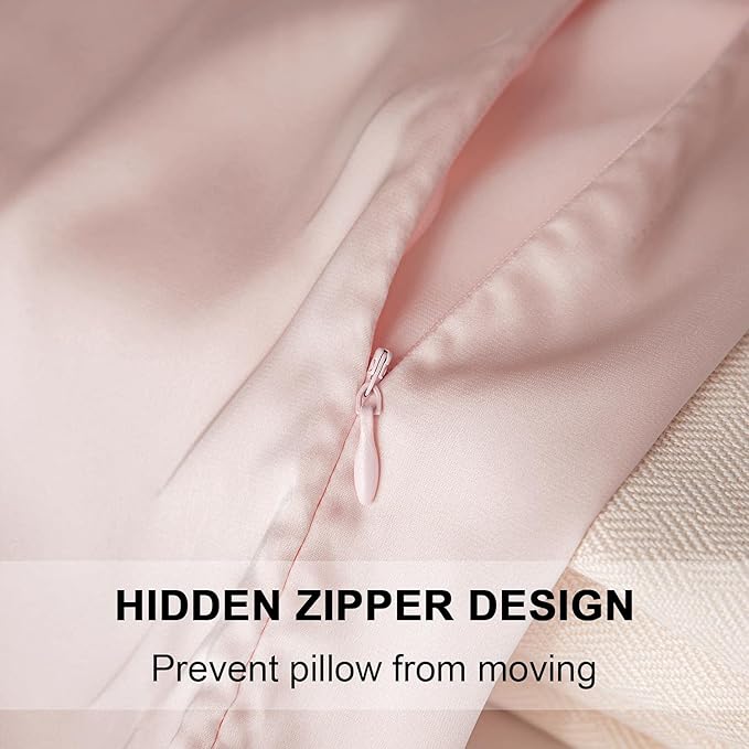 Mulberry Silk Pillowcase for Hair and Skin,Queen Size Cooling Silk Pillow Case with Hidden Zipper,Allergen Proof Dual Sides Soft Breathable Smooth Silk Pillow Cover for Women(Queen,Beige)