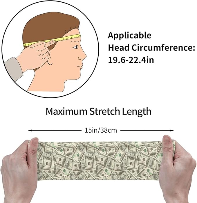Sports Sweatband for Men and Women, Sweat-Absorbing Headbands for Moisture Wicking, Suitable for Fitness Running Cycling Hiking Yoga Football Exercise