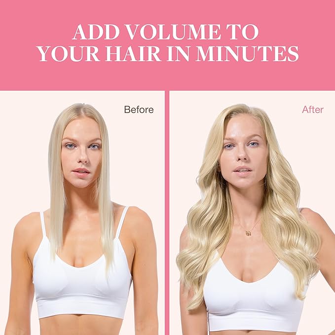 GOO GOO Clip in Hair Extensions Real Human Hair, Remy Human Hair Extensions Clip ins for Women, Natural Human Hair, 24inch 140g 7Pcs, #60A Platinum Blonde