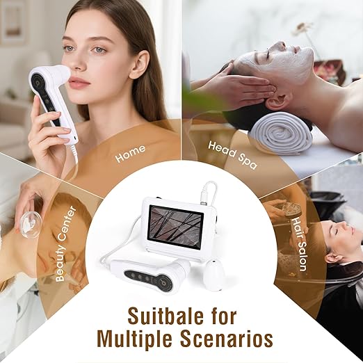 Scalp Camera, 5" HD Rechargeable Scalp and Skin Analysis Machine, Skin Microscope for Professional Facial & Hair Follicle Health Diagnosis - For Home, Salon, Spa