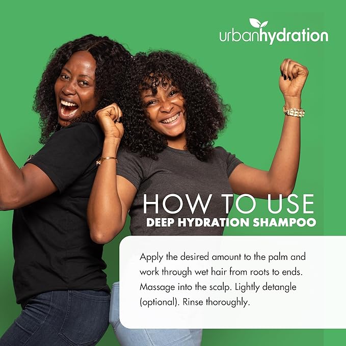 Urban Hydration Hydrate & Grow Aloe Vera & Cucumber Deep Hydration Shampoo – 13.5 Fl Oz, Moisturizing, Detoxing & Sulfate-Free, Safe for All Hair Types