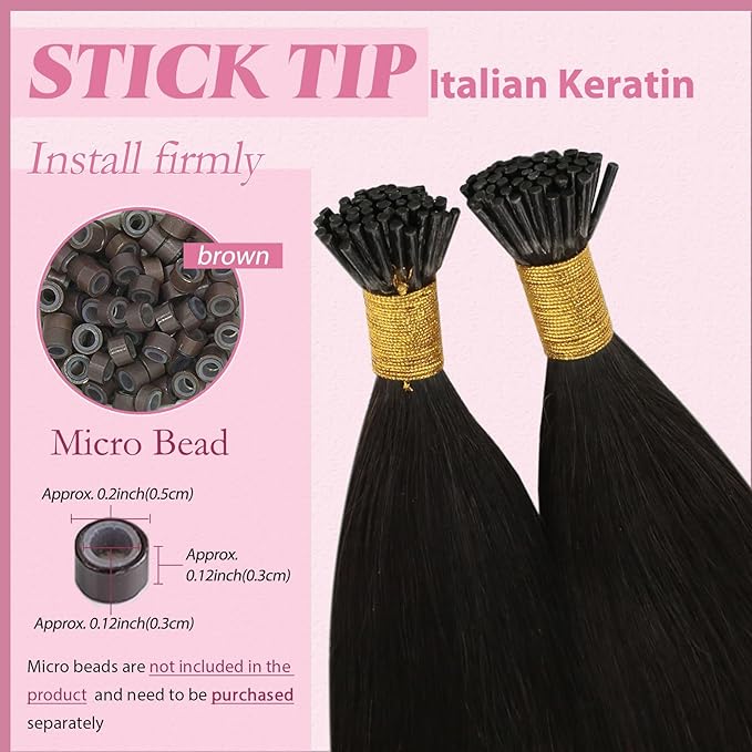 YoungSee I Tip Hair Extensions Dark Brown 24 Inch I Tip Extensions Human Hair Brown Itip Human Hair Extension Remy Hair 50g 50s Natural Looking Hair Extension for Long Hair