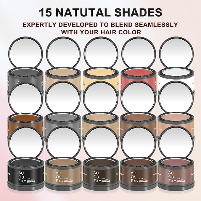Root Touch Up Color Powder for Women and Men - Instant Coverage for Gray Hair, Thinning Hair, Bald Spots, Hairline Shadow, Eyebrows, and Beard Lines (Dark Gray)