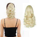 Ponytail Extension, Clip on Ponytails for Women, 12" Claw Clip in Short Curly Wavy Pony Hair Extension for Women - Bleach Blonde