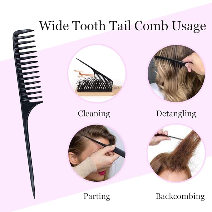 Boar Bristle Hair Brush and Comb Set for Women Men Kids, Best Natural Wooden Paddle Hairbrush and Small Travel Styling Brush for Wet or Dry Hair Detangling Smoothing Massaging