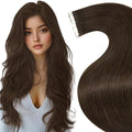 LaaVoo Tape in Hair Extensions Human Hair Brown Hair Extensions Tape in Real Human Hair Invisible Tape ins Extensions Silky Straight Hair 16inch 20pcs 40 Grams