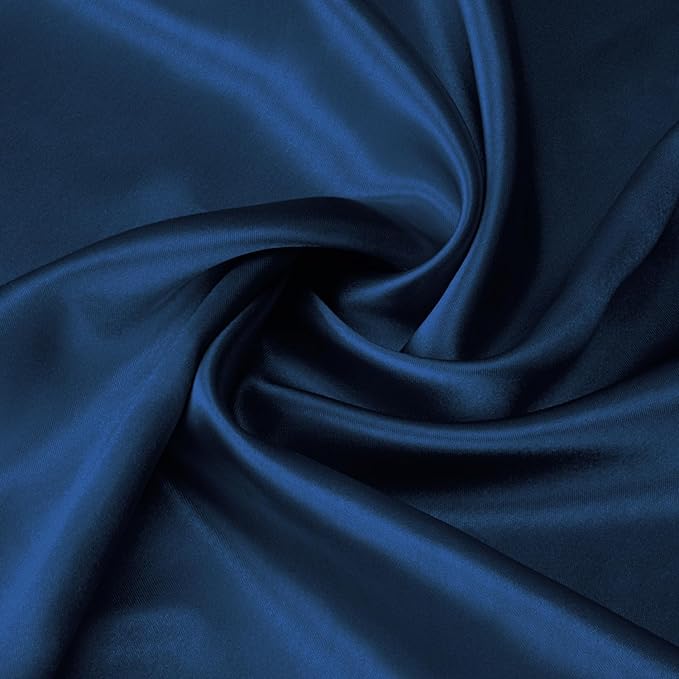 Lirex Satin Pillowcase 2-Pack, King Size Satin Pillowcase Soft Solid Color Microfiber Satin Pillowcase, Envelope Closure Wrinkle Free Fade Resistant Breathable, Navy Blue