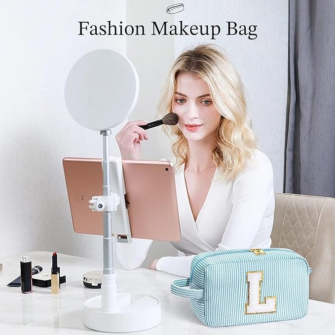YOOLIFE Bridesmaid Gifts - Bridal Shower & Wedding Day Gifts, Monogram Initial Makeup Bags for Women