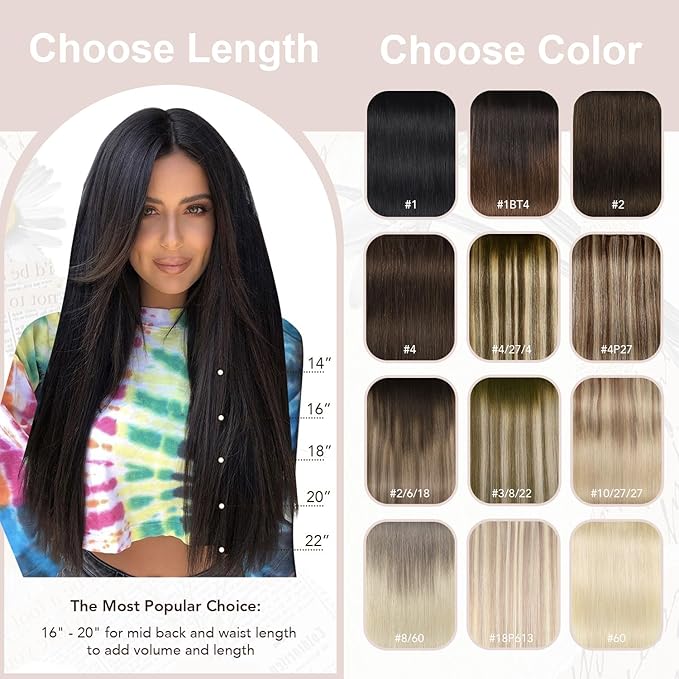 XDhair Black Clip in Hair Extensions Human Hair 100g 14Inch Black Clip in Hair Extensions 6Pcs Straight Real Hair for Women (#1,14Inch)