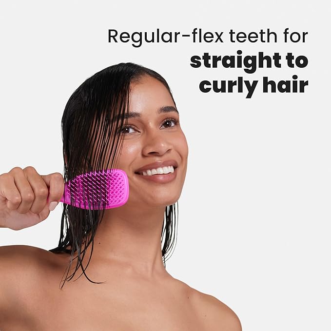 Tangle Teezer Ultimate Detangler Hairbrush, Eliminates Knots & Reduces Breakage, Mini Hair Brush for Travel, Small Hands & All Hair Types, Runway Pink