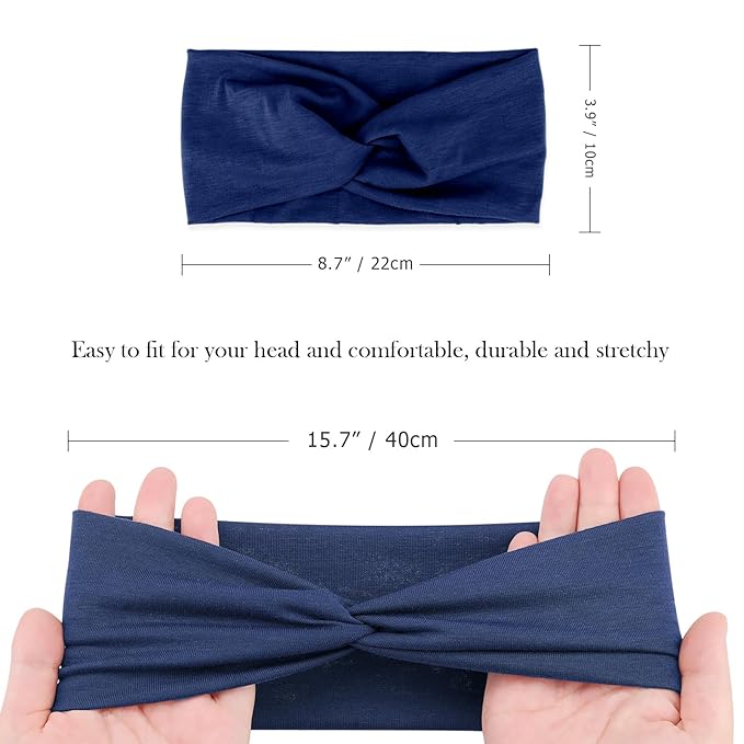 DRESHOW Headbands for Women Girls Vintage Headband Knotted Headwraps Criss Cross Hair Bands Accessories
