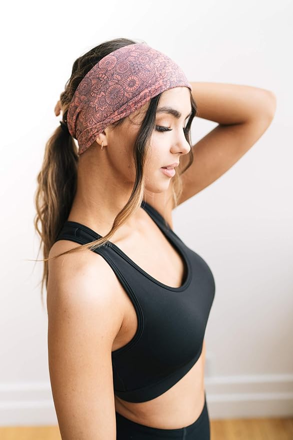 Maven Thread 4" Wide Workout Headbands for Women (2 Pack) – Non-Slip Sweatbands for Gym, Running & Yoga
