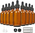 Eternal Moment 2 oz Eye Dropper Bottle(24 Pack), 60ml Amber Glass Bottles with Glass Eye Dropper for Essential Oils, Chemistry Lab Chemicals, Colognes & Perfumes