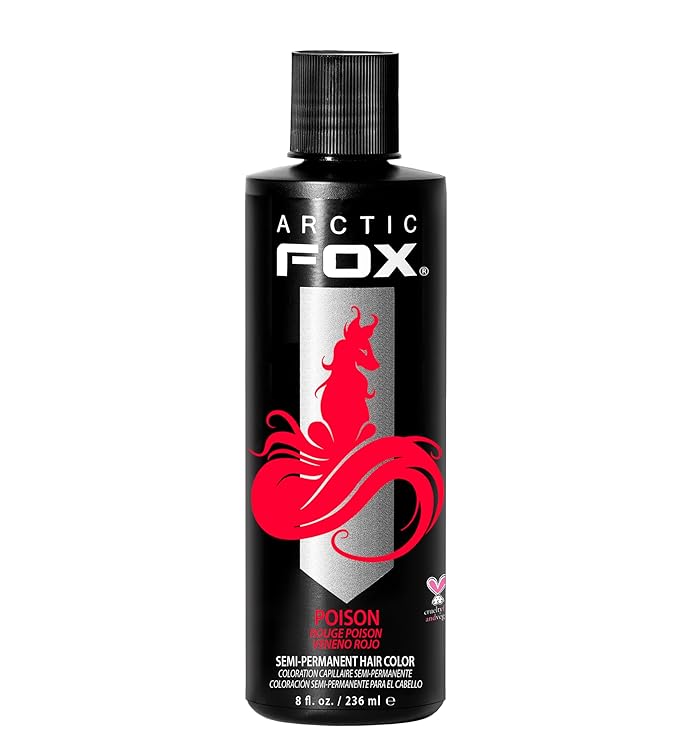 ARCTIC FOX Vegan and Cruelty-Free Semi-Permanent Hair Color Dye (8 Fl Oz, POISON)