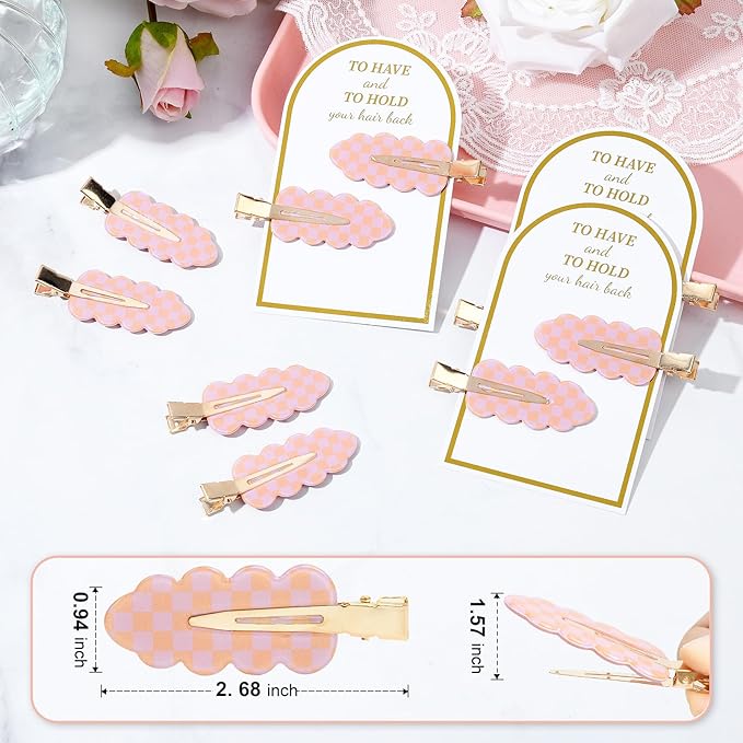 20PCS Bridesmaid Hair Clips No Bend Hair Clips Bridesmaid Hair Accessories Gifts Makeup Creaseless Glitter Hair Clip for Bride Women Girls(20Pcs/10Cards)