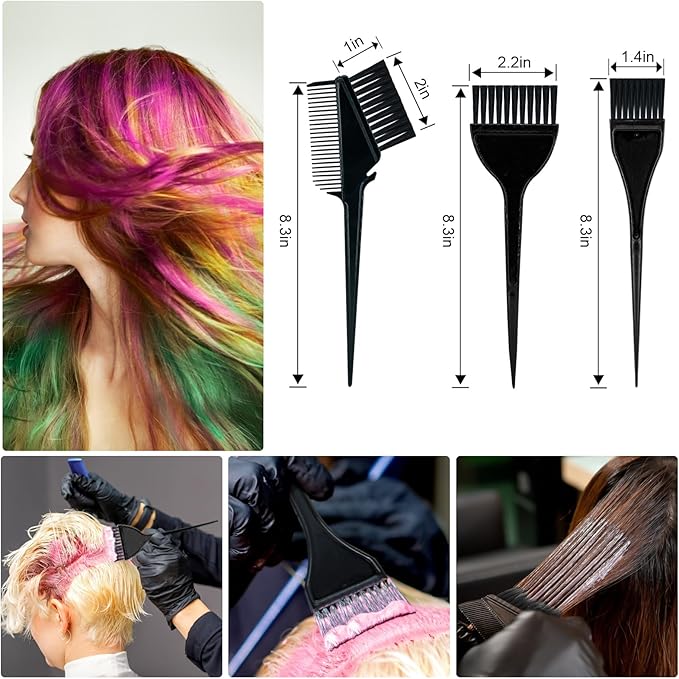 10 Pc Hair Bleach Kit - Hair Coloring Products With Dye Brush, Color Bowl, Earmuffs, Clip for Salon Bleaching & Highlighting