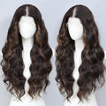 Synthetic Lace Front Wigs Pre Plucked Highlight Brown Mix Black 26 Inch Long Wavy 100% Futura Premium 13x4 HD Lace Wigs For Black Women Ready to Wear Beginner Friendly Daily Party Use