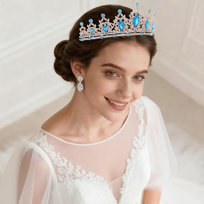 Princess Tiara and Crown for Women Wedding Tiaras for Bridal girls Tiaras and Crystal Crowns Rhinestone Headband Metal Hair Accessories for Costume Birthday Party Prom Gifts