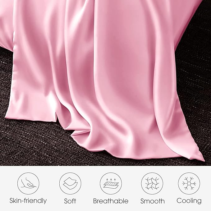 100% Silk Pillowcase for Hair and Skin Toddler Size 2 Pack Mulberry Silk Pillow Case 13 x 18 Inches Highest 6A Silk Kids/Travel Pillow Cover Soft Breathable Cooling with Hidden Zipper, Pink