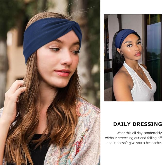 DRESHOW Headbands for Women Girls Vintage Headband Knotted Headwraps Criss Cross Hair Bands Accessories