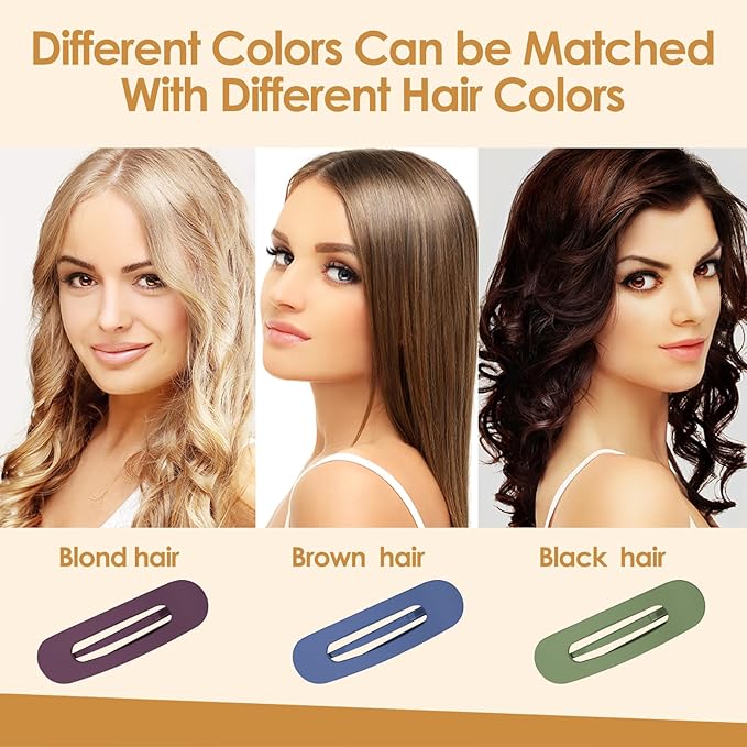 Small Flat Hair Clips for Women Lay Down Clips for Thin Hair Accessories 2.16 Inch 6pack