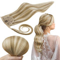 RUNATURE Blonde Hair Ponytail Extension, Real Human Hair Ponytail Extension, Natural Remy Hair for Women, Easy to Install, Long Ponytail 20 Inch 80g #16P22 Beige Blonde Highlights