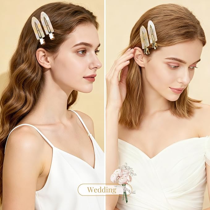 20PCS Bridesmaid Hair Clips No Bend Hair Clips Bridesmaid Hair Accessories Gifts Makeup Creaseless Glitter Hair Clip for Bride Women Girls(20Pcs/10Cards)