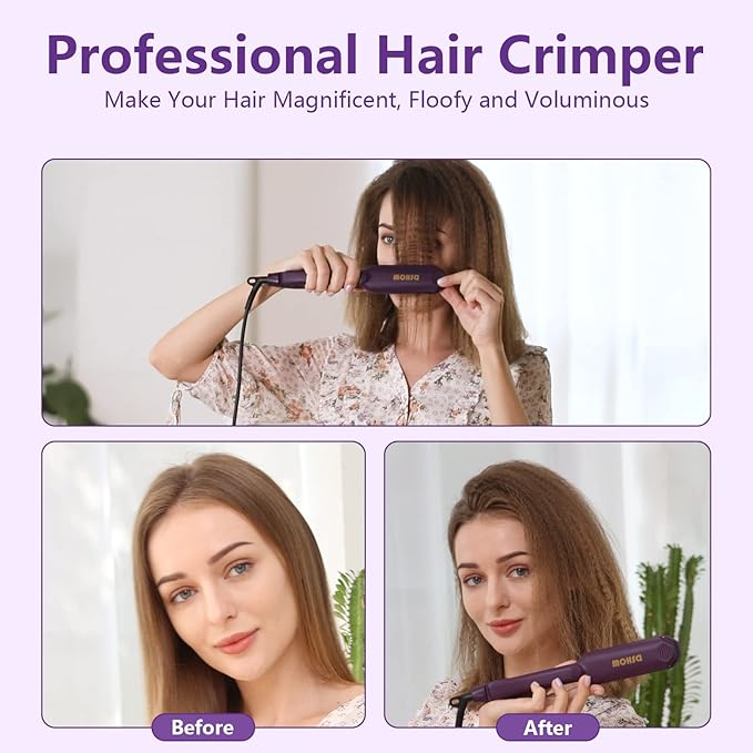 Crimping Iron Hair Crimper for Hair DSHOW Hair Volumizing Crimper with Titanium Ceramic Plates Styling Tools for Women Girls