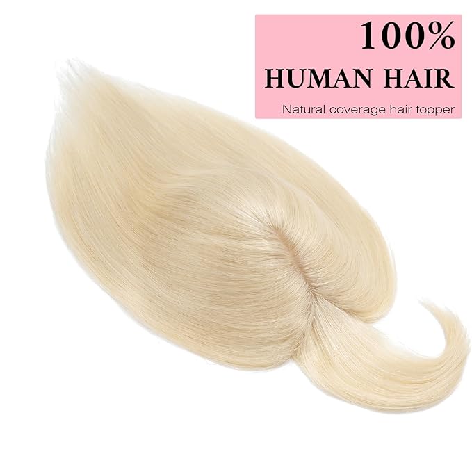 SEGO 100% Real Human Hair Toppers, with Air Bangs, Silk Base 150% Density, Clip in Topper, 2.7肺5.1・ HairPieces for Women, with Thinning/Hair Loss Cover Gray
